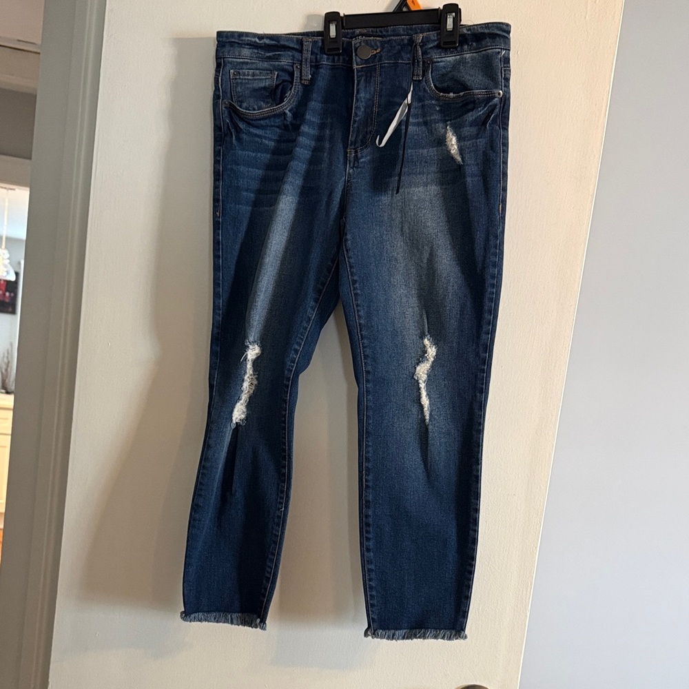 STS Blue Women's Dark Wash Distressed Jeans